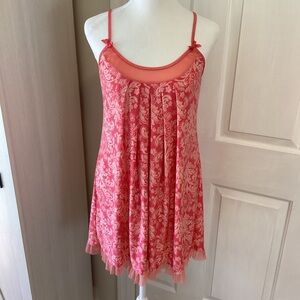 Pretty Pink and Peach Lace Chemise